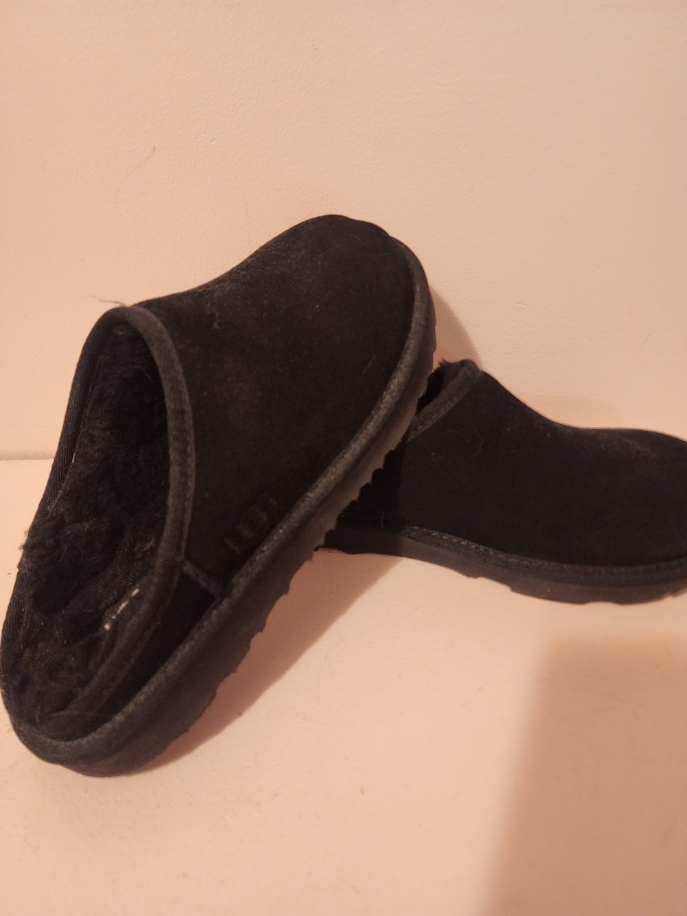 UGG Women's Black Suede Slip-On Clog Mules